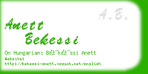 anett bekessi business card
